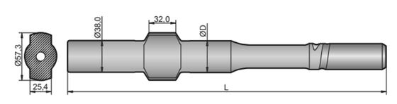 Adaptador da pata da broca T38 para Montabert H50 H60 H70